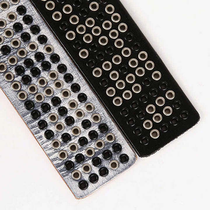 Unisex Studded Heavy Metal Cowboy Punk Leather Belt - image 10