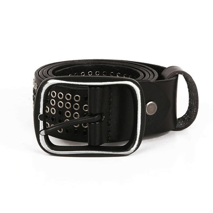 Unisex Studded Heavy Metal Cowboy Punk Leather Belt - image 2