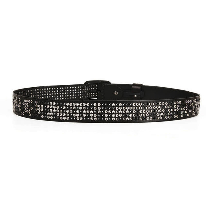 Unisex Studded Heavy Metal Cowboy Punk Leather Belt - image 5