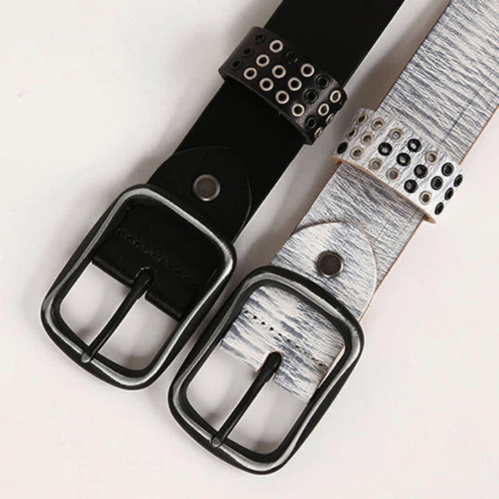 Unisex Studded Heavy Metal Cowboy Punk Leather Belt