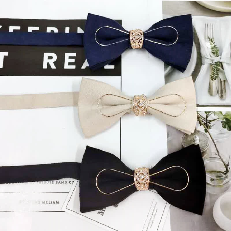 Men's Golden Decoration Formal Groom Suit Bow Tie - image 0