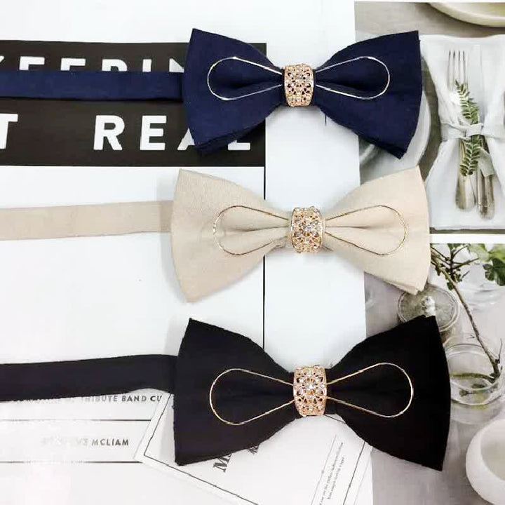 Men's Golden Decoration Formal Groom Suit Bow Tie - image 0