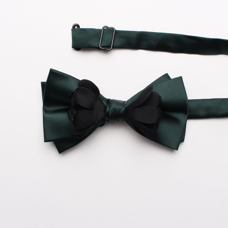 Men's Yarn-dyed Double Layer Flower Ribbon Bow Tie - image 3