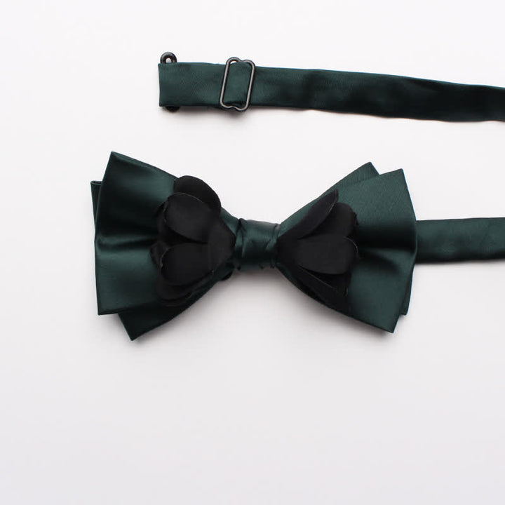 Men's Yarn-dyed Double Layer Flower Ribbon Bow Tie - image 3