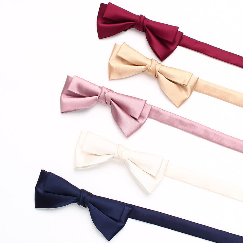 Men's Stylish Solid Color Unique Double Layered Bow Tie - image 1