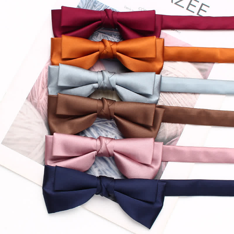 Men's Stylish Solid Color Unique Double Layered Bow Tie - image 0