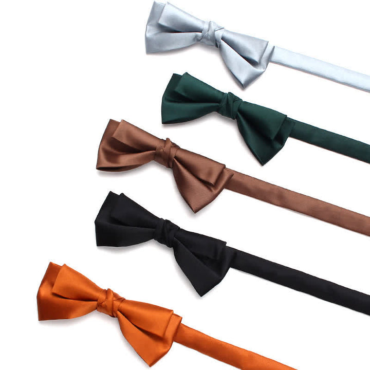 Men's Stylish Solid Color Unique Double Layered Bow Tie - image 5