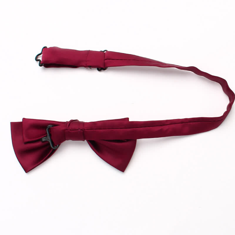 Men's Stylish Solid Color Unique Double Layered Bow Tie - image 4