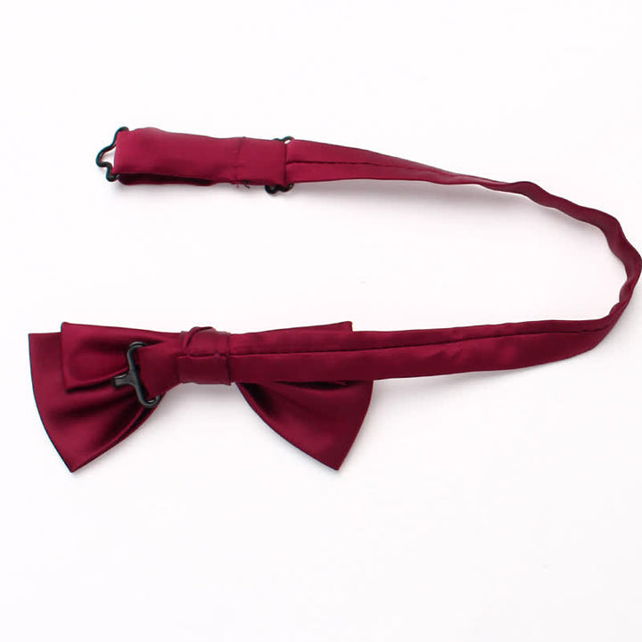 Men's Stylish Solid Color Unique Double Layered Bow Tie - image 4