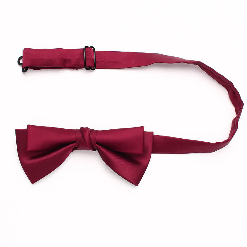 Men's Stylish Solid Color Unique Double Layered Bow Tie - image 3