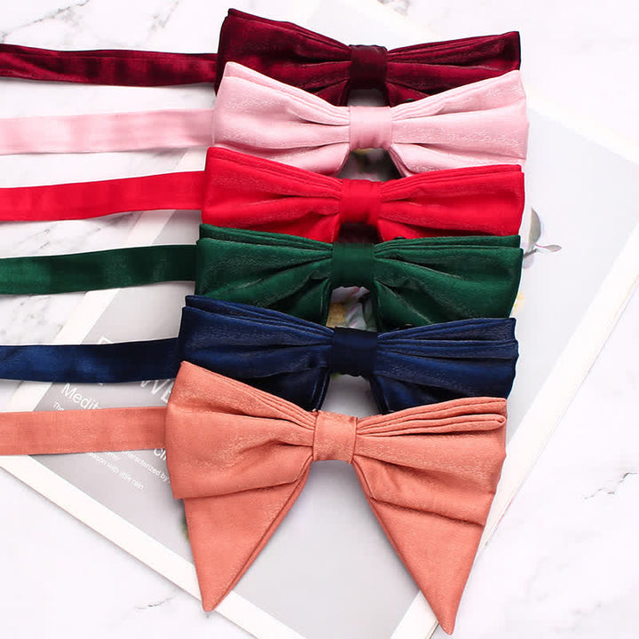 Men's Gloss Double Layered Oversized Pointed Bow Tie - image 0