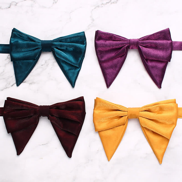 Men's Gloss Double Layered Oversized Pointed Bow Tie - image 4