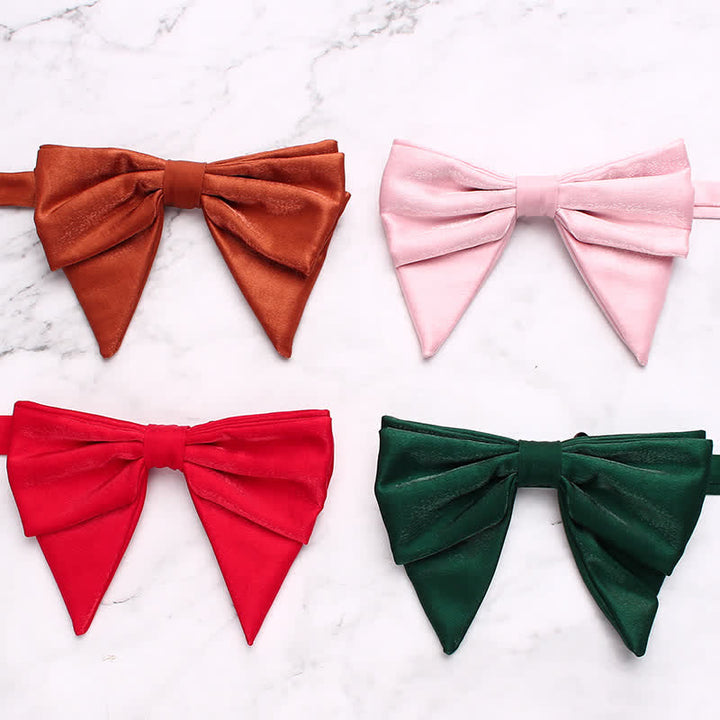 Men's Gloss Double Layered Oversized Pointed Bow Tie - image 5