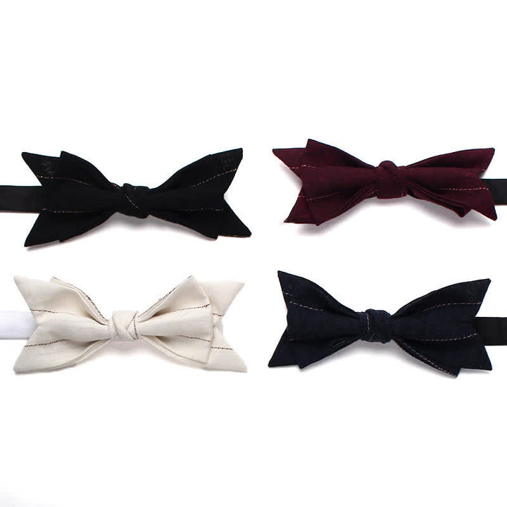Men's Casual Striped Pointed Shape Wedding Bow Tie - image 2