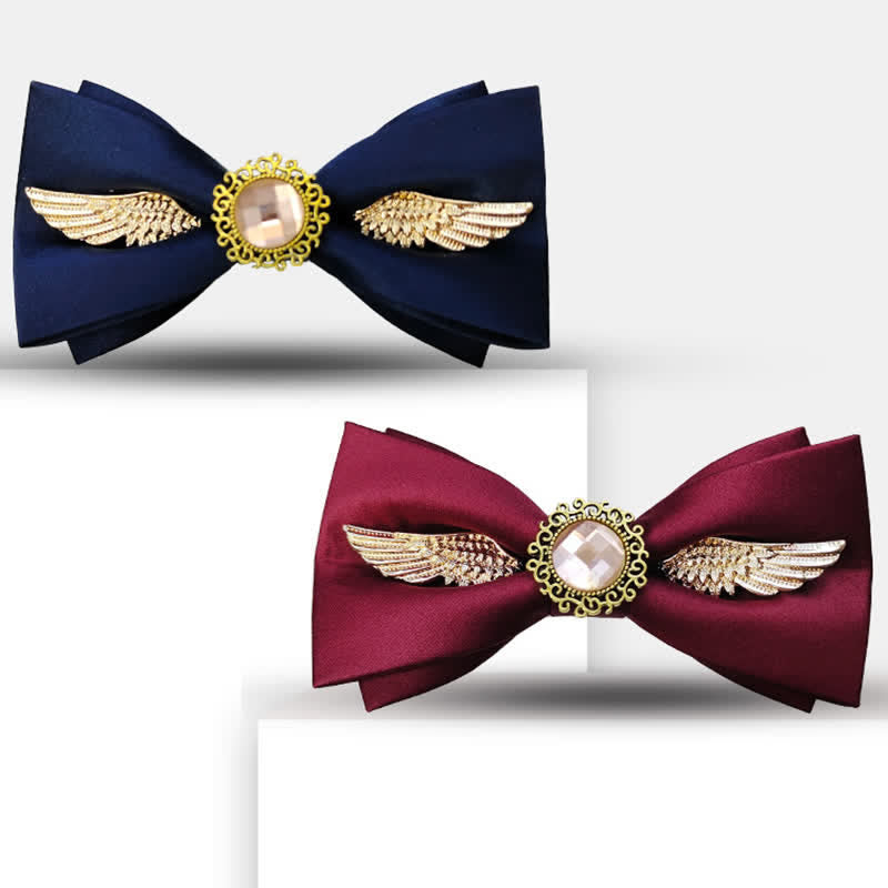 Men's Golden Wings Gemstone Suit Bow Tie - image 5