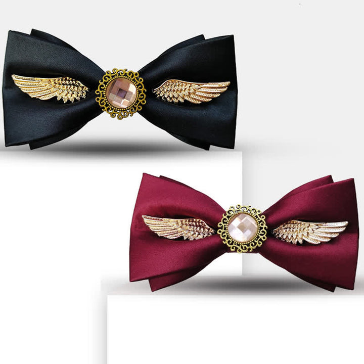 Men's Golden Wings Gemstone Suit Bow Tie - image 0