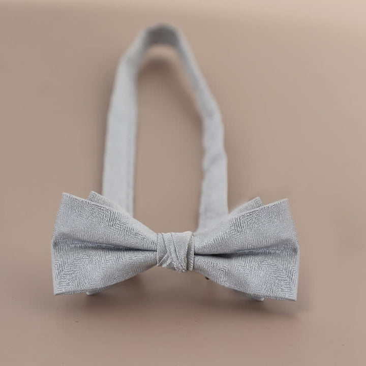 Men's Glitter Rhinestone Double Layer Pointy Bow Tie - Light Gray - image 12
