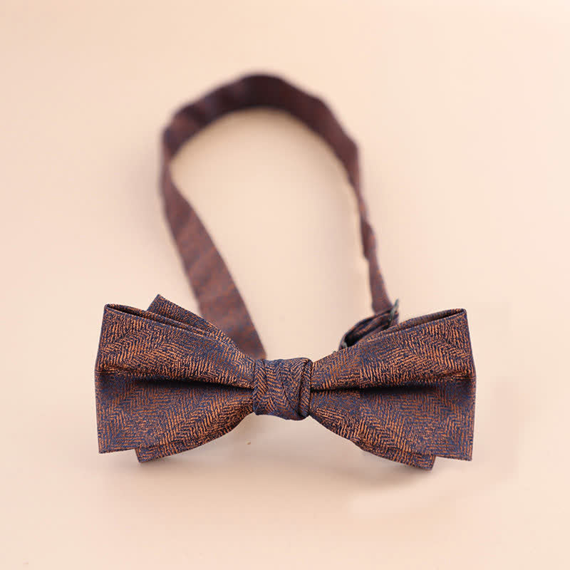 Men's Glitter Rhinestone Double Layer Pointy Bow Tie - Maroon - image 11