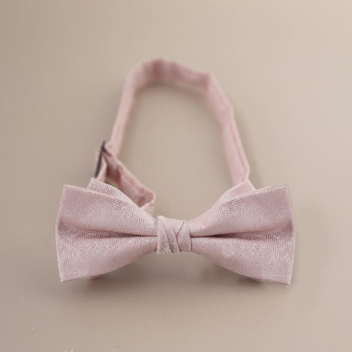 Men's Glitter Rhinestone Double Layer Pointy Bow Tie - Pink - image 7