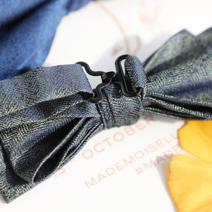 Men's Glitter Rhinestone Double Layer Pointy Bow Tie - image 3