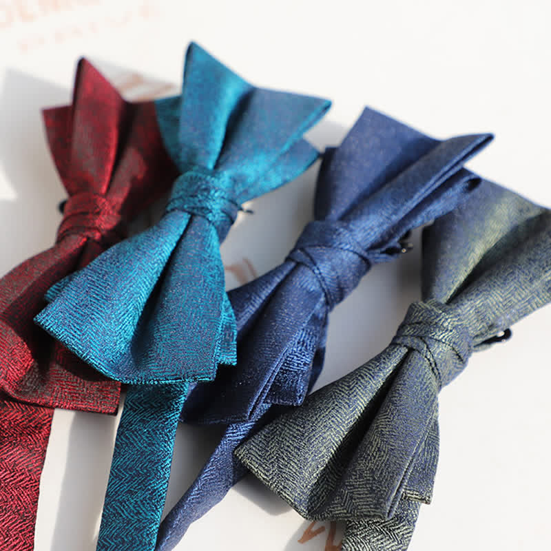 Men's Glitter Rhinestone Double Layer Pointy Bow Tie - image 4