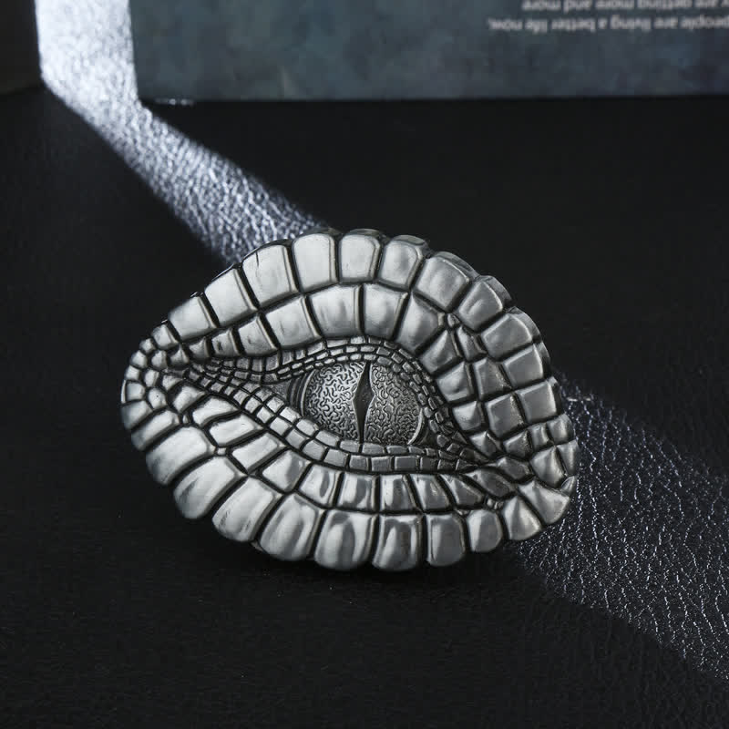 Men's DIY Watcher Alligator Eye Buckle Leather Belt - Alligator Eye - Without Belt - image 0