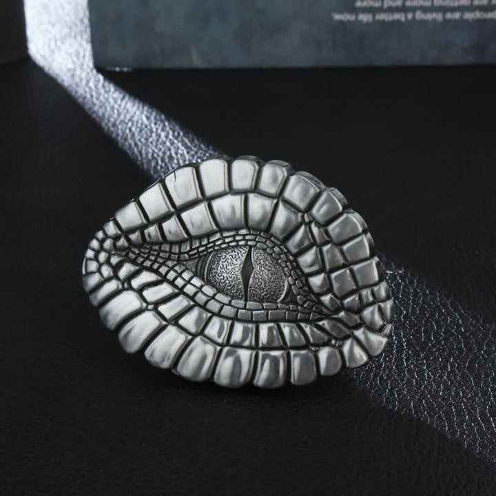 Men's DIY Watcher Alligator Eye Buckle Leather Belt - Alligator Eye - Without Belt - image 0