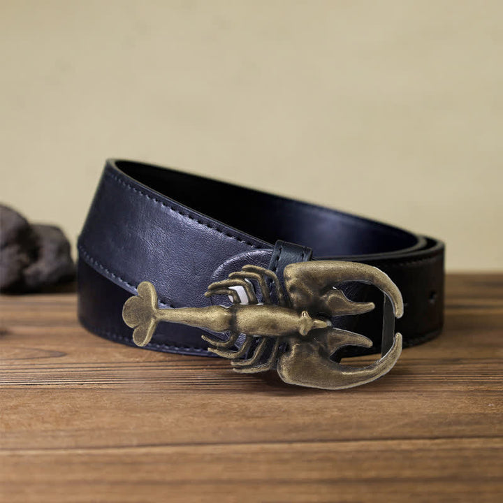 Men's DIY Animal Mini Scorpion Buckle Leather Belt - Scorpion - Black PU Belt (40) - image 4