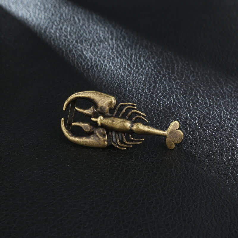Men's DIY Animal Mini Scorpion Buckle Leather Belt - Scorpion - Without Belt - image 0