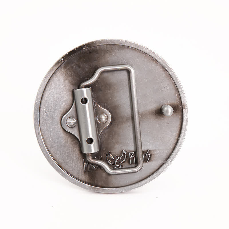 Men's DIY Round Punk Tiger Head Buckle Leather Belt - image 1
