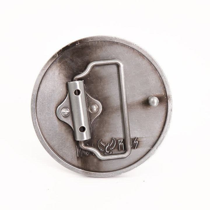 Men's DIY Round Punk Tiger Head Buckle Leather Belt - image 1