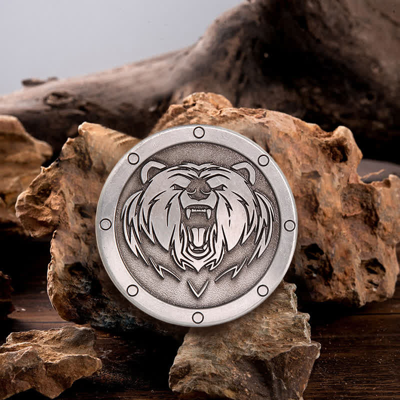 Men's DIY Round Punk Tiger Head Buckle Leather Belt - Tiger Head - Without Belt - image 0