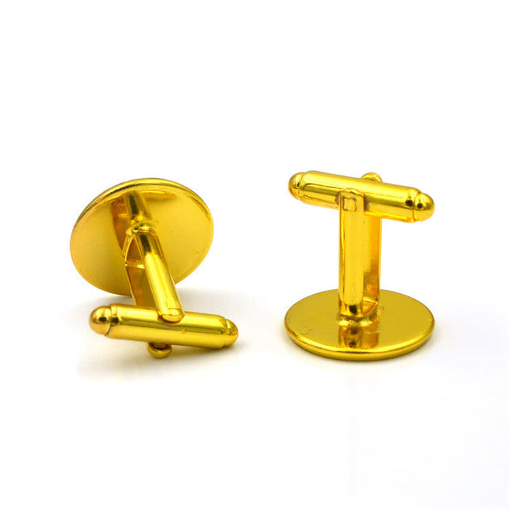 Men's Black & White Yin Yang Glass Dome Cufflinks - image 6