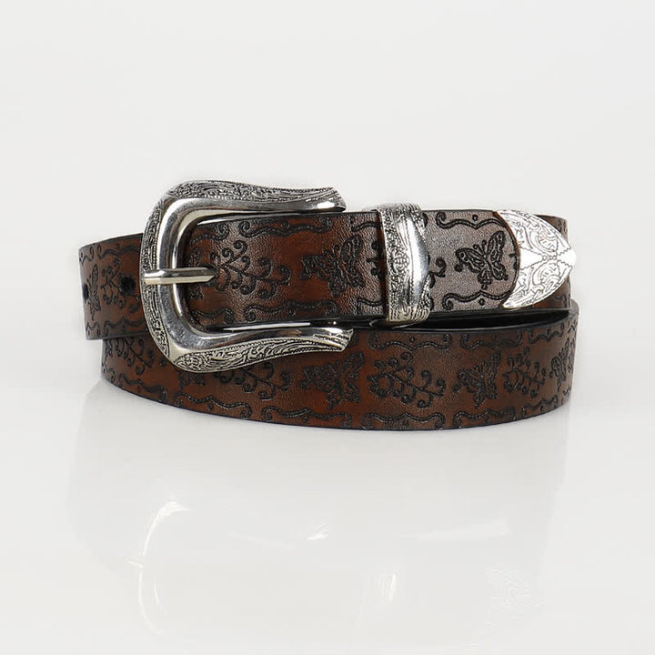 Women's Fairycore Printed Butterfly Thin Leather Belt - Brown - 32 - image 4