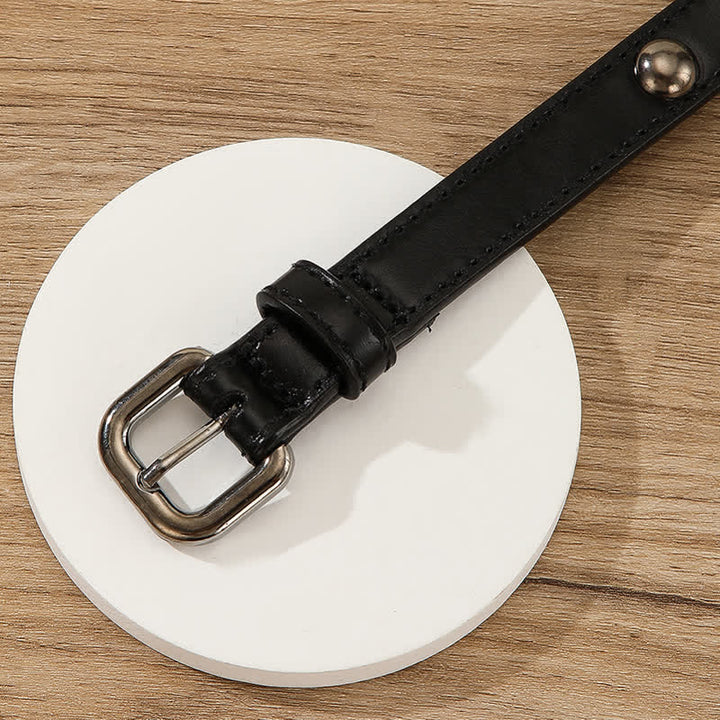 Women's Punk Rock Round Studded Leather Belt - image 14