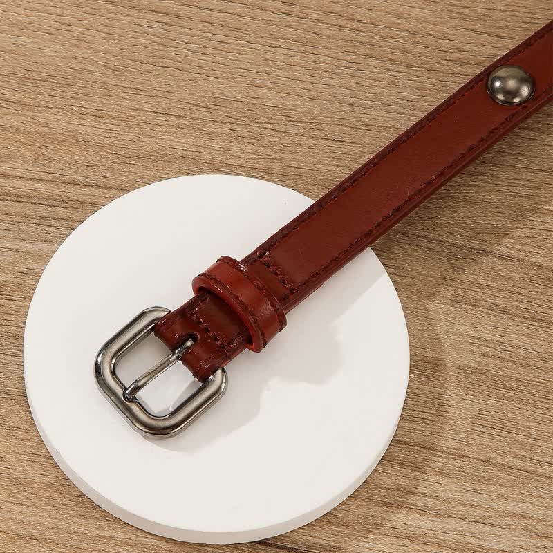 Women's Punk Rock Round Studded Leather Belt - image 4