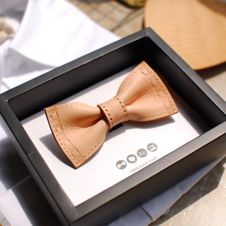 Men's Personalized Plant Tanned Leather Bow Tie - image 4
