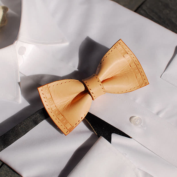 Men's Personalized Plant Tanned Leather Bow Tie - Style #1 - image 2