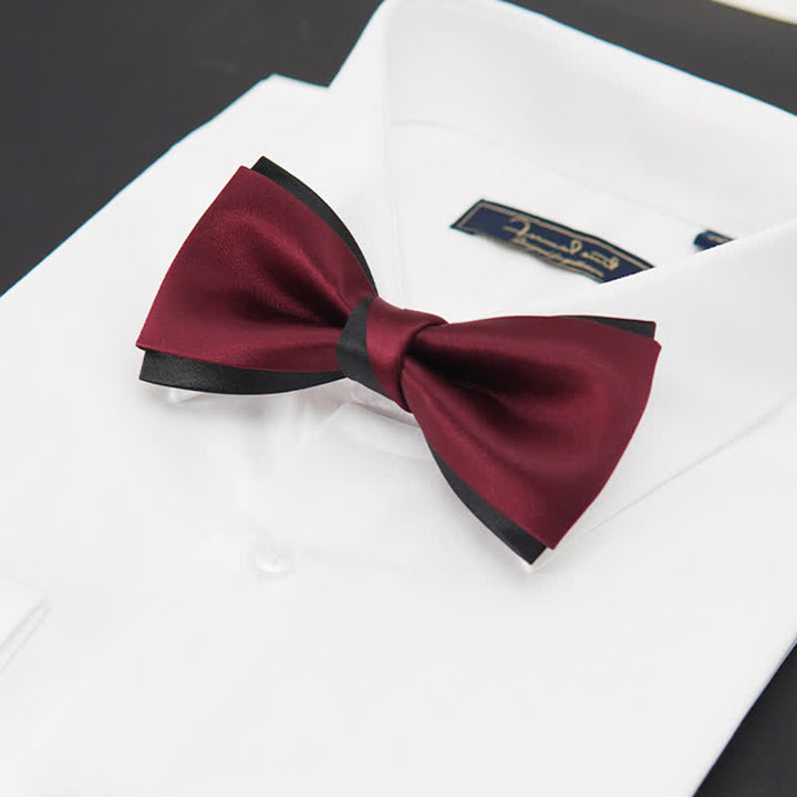 Men's Charming Black & Red Double Layered Bow Tie - image 2