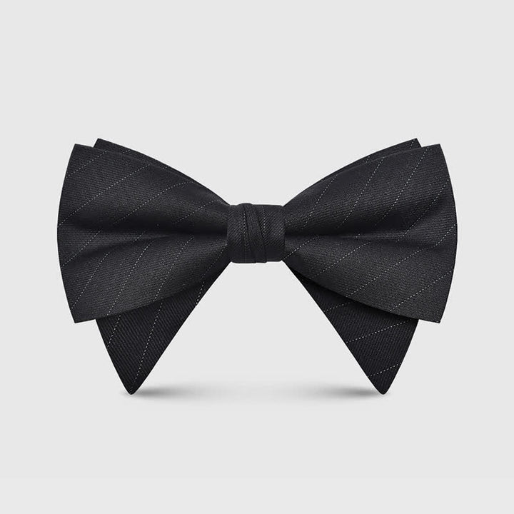 Men's Elegant Large Classic Oversized Pointed Bow Tie - Style #1 - Black #2 - image 4
