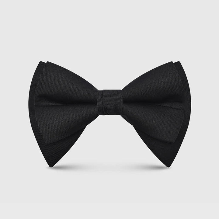 Men's Elegant Large Classic Oversized Pointed Bow Tie - Style #2 - Black #1 - image 9
