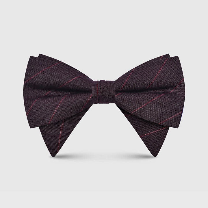 Men's Elegant Large Classic Oversized Pointed Bow Tie - Style #1 - Burgundy - image 5