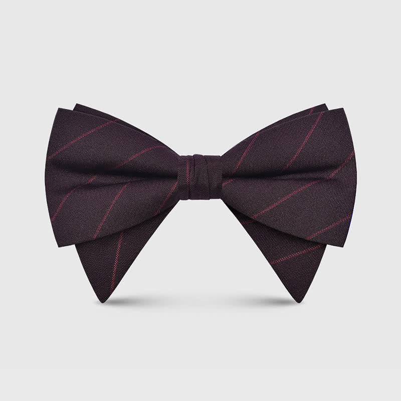Men's Elegant Large Classic Oversized Pointed Bow Tie - Style #1 - Burgundy - image 5