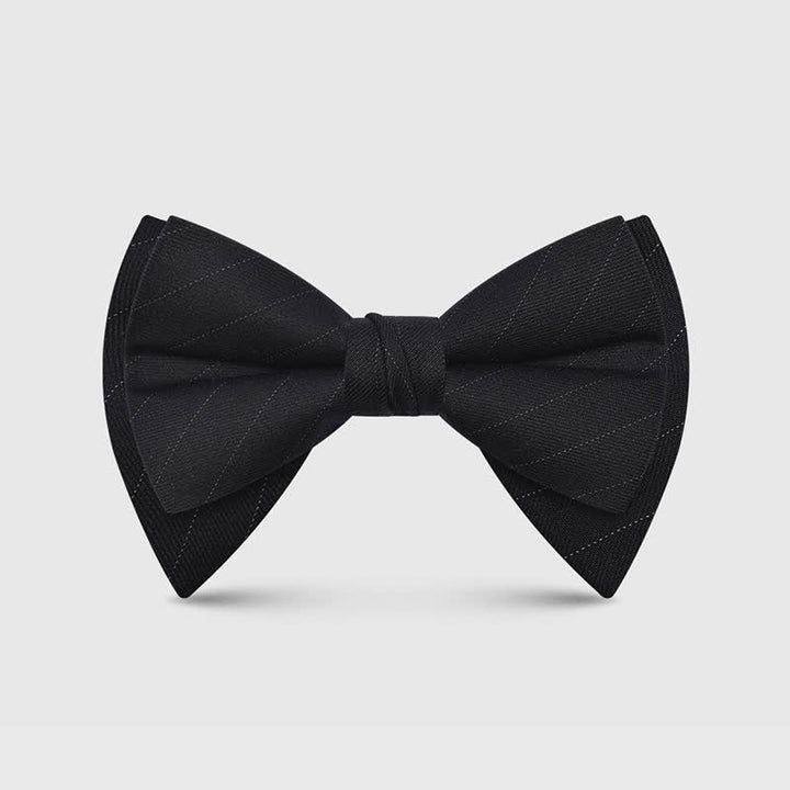 Men's Elegant Large Classic Oversized Pointed Bow Tie - Style #2 - Black #2 - image 10