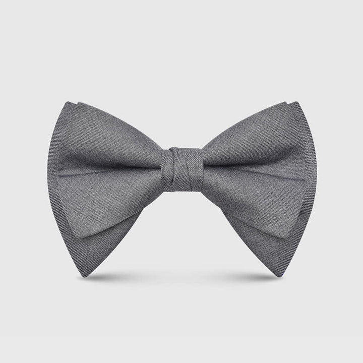Men's Elegant Large Classic Oversized Pointed Bow Tie - Style #2 - Gray - image 11