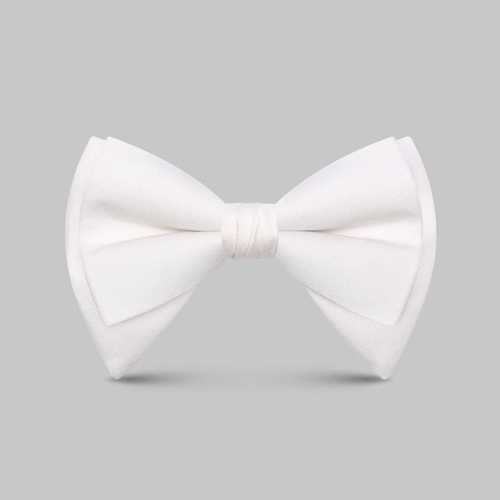 Men's Elegant Large Classic Oversized Pointed Bow Tie - Style #2 - White - image 13