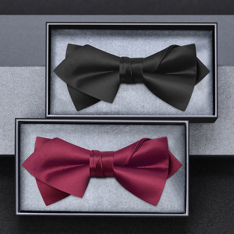 Men's Unique Irregular Double Layered Pointed Bow Tie - image 1