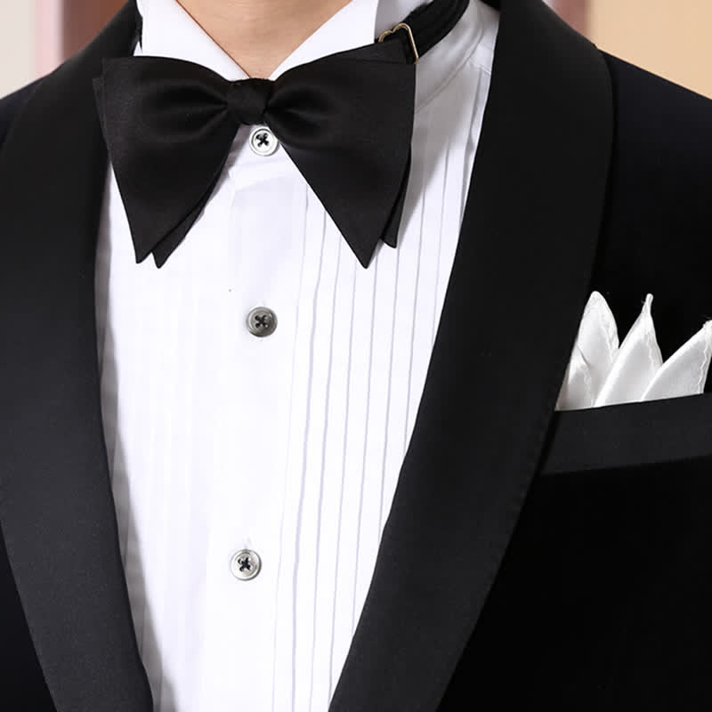 Men's Graceful Wedding Groom Oversized Pointed Bow Tie - image 4