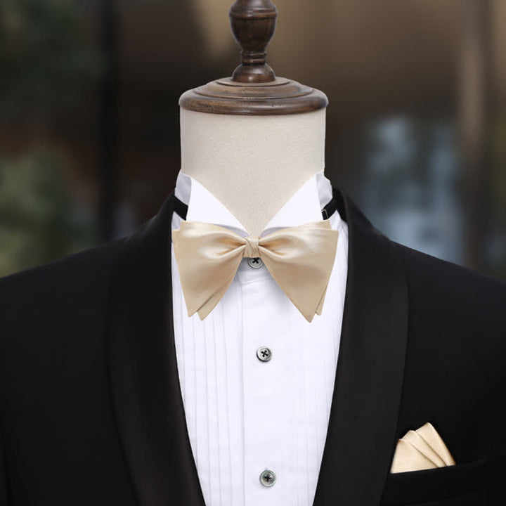 Men's Graceful Wedding Groom Oversized Pointed Bow Tie - image 14