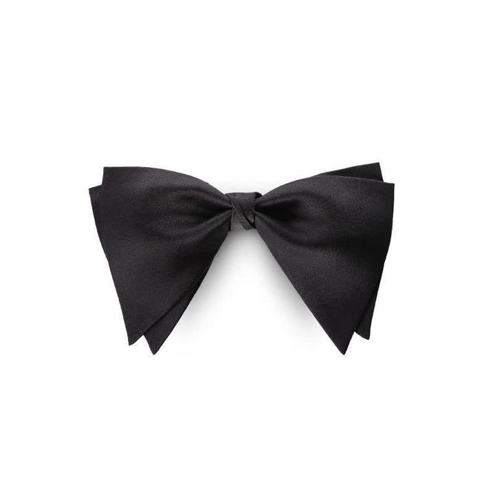 Men's Graceful Wedding Groom Oversized Pointed Bow Tie - Black - image 3